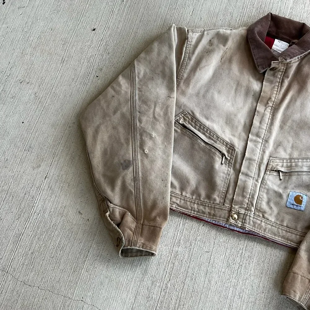 Carhartt cropped detroit style brown work wear jacket